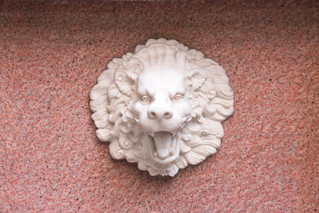 lion vintage fountain on marbleの写真素材