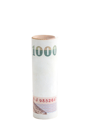 1000 Baht Rolls of banknote of Thai currencyの写真素材