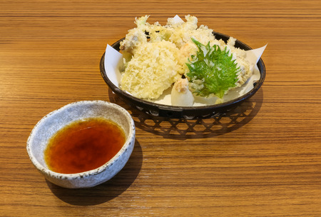 vegetable fried Tempura Tempura  Japanese Food wood tableの写真素材