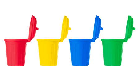 many color wheelie bins setの写真素材