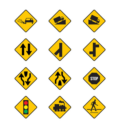 Vector of yellow road signs, traffic - ID:1-50774221 - Royalty Free ...