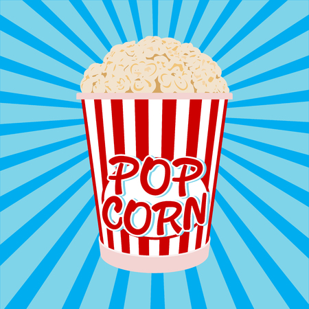 Cartoon bowl full of popcorn and paper glass vector&#xD;&#xA;&#xD;&#xA;のイラスト素材