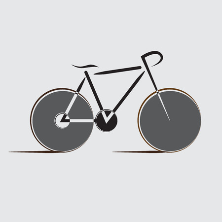bicycle silhouette vector icon or logoのイラスト素材