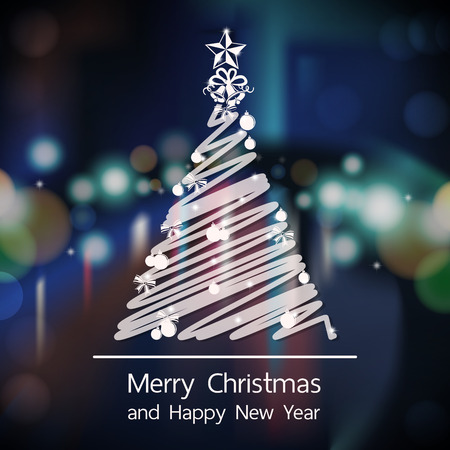 Merry christmas and happy new year blur background vectorのイラスト素材