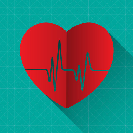 heart and heartbeat vector illustrationのイラスト素材