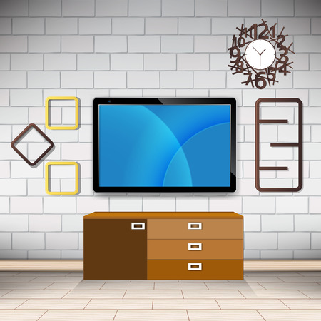 Room and decorations on the wall style modern background vector illustrationのイラスト素材