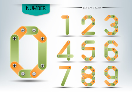 abstract number set, concept of logo vector design illustrationのイラスト素材
