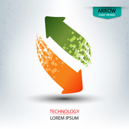 arrow logo design up and down roundl shape vector illustrationのイラスト素材