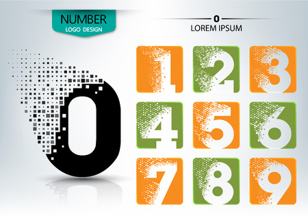 Set of logo number shape spread vector design illustrationのイラスト素材