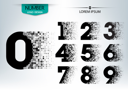 Set of numbers technology with explode spread character on the gray background vectorのイラスト素材