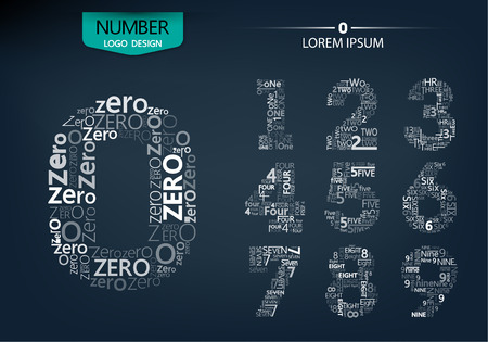 Set of numbers technology on the dark background vector illustrationのイラスト素材