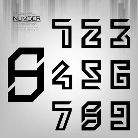 abstract set of number polygonal design vintage style template vector illustrationのイラスト素材