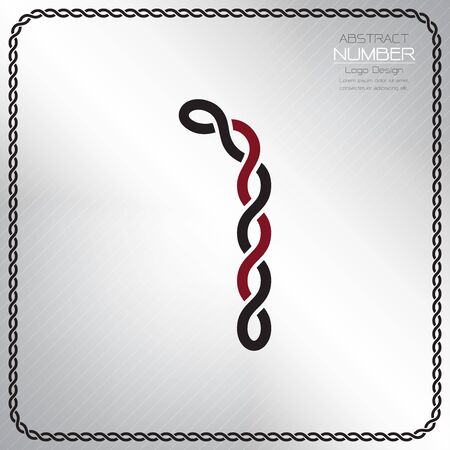 Modern number one template, design the rope to be a alphabet, Vector illustrationのイラスト素材