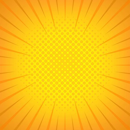 abstract yellow background with place for text and streamer, starburst pattern on them vector illustrationのイラスト素材