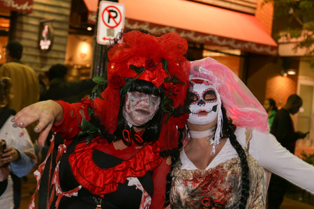 Washington D.C., USA -Oct 24: People dressing as zombies in the Silver Spring Zombie Walk 2015 festival on Oct 24, 2015 at Silver Spring, Washington D.C., USAのeditorial素材