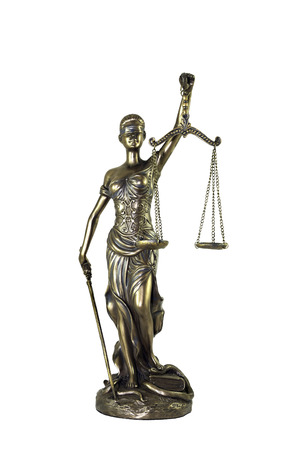 Lady justice isolated on white backgroundの写真素材
