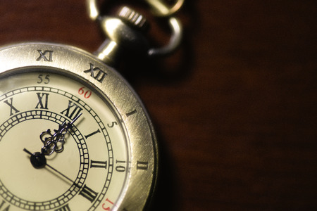 Vintage pocket watch and space for textの写真素材
