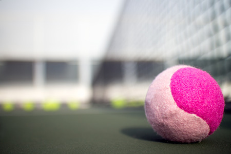 Pink tennis ballの写真素材