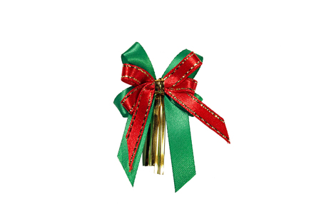Christmas Bow isolated on white backgroundの写真素材