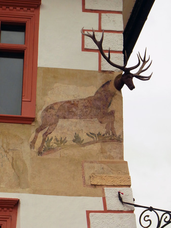 Facade decoration : deerの写真素材