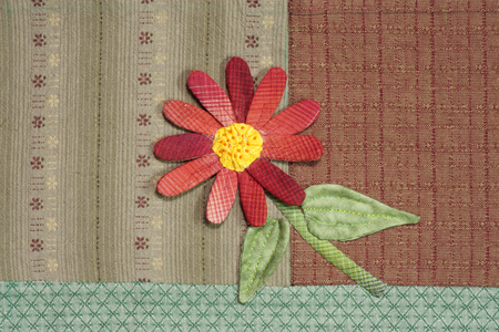 Quilt : Red flower