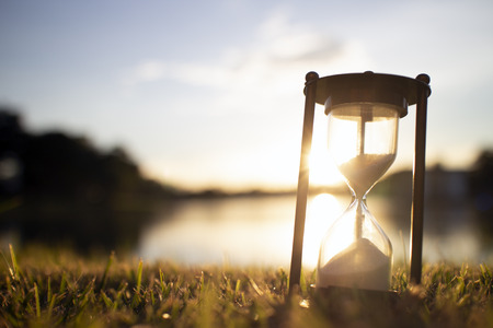 Hourglass in the dawn timeの写真素材