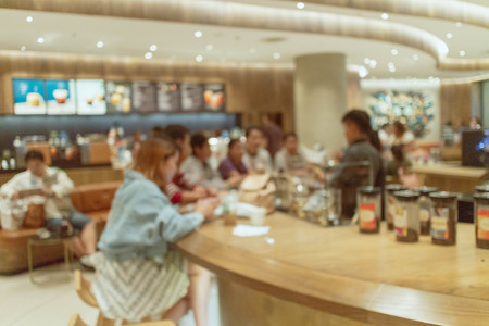 Blurred coffee shop or cafe