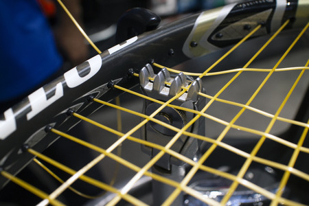Tennis racket restringingのeditorial素材
