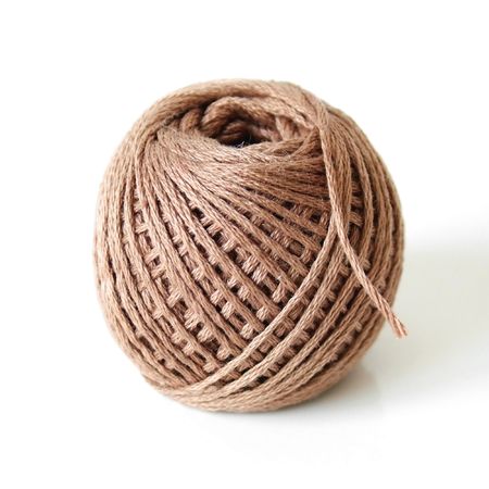 Brown cord ball closeup