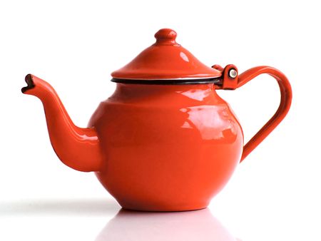 Red teapotの写真素材
