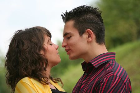Young couple in natureの写真素材