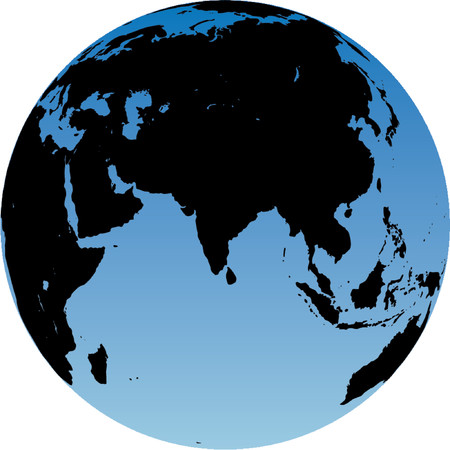Virtual earth globe view - Asiaのイラスト素材