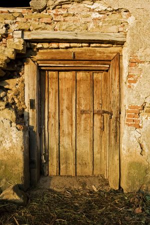 Very old door of a very old buildingの写真素材