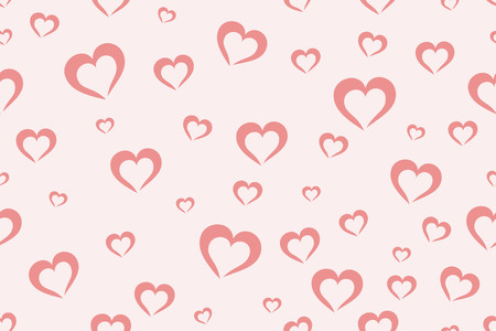 Seamless pink hearts background [vector illustration]のイラスト素材