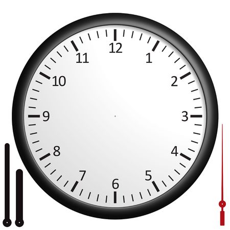 Customizable clock with separated hands, you can show any time by placing the hands in correct...