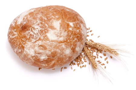 Small bread with wheat ear and seedsの写真素材