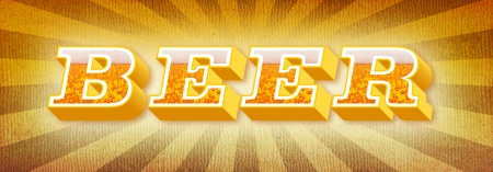 Beer written by letters full of beer on vintage backgroundの写真素材