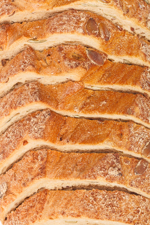 Top view of sliced bread textureの写真素材