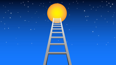 This ladder lead you to the moon.のイラスト素材