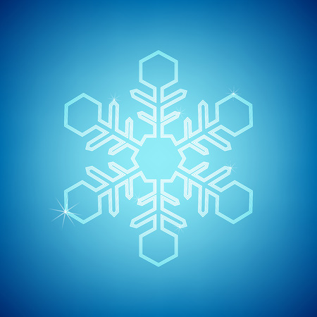 white blink snowflake on the blue backgoundのイラスト素材