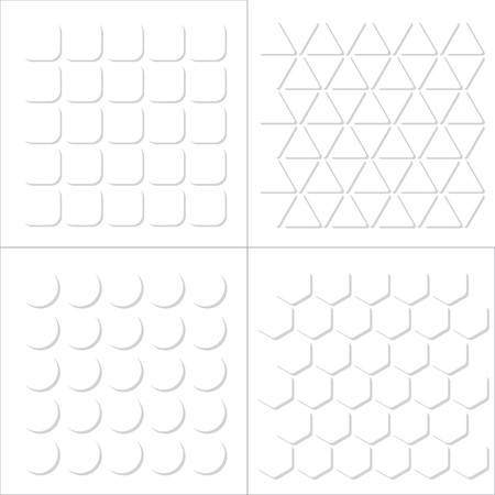 geometric bas relief texture pattern on white backgroundのイラスト素材