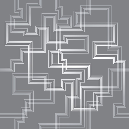 Maze Line Seamless Pattern Background White on Grayのイラスト素材