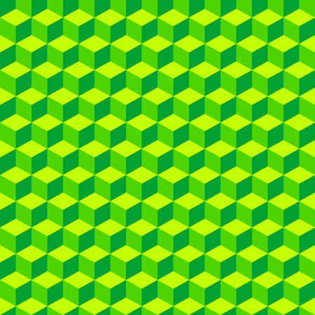 Green Geometric Volume Seamless Pattern Background Vector Illustrationのイラスト素材