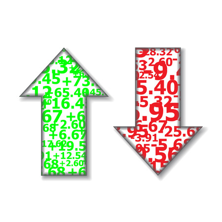 Up and Down Arrows Stock White Vector Illustrationのイラスト素材