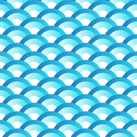Blue Wave Japanese Style Seamlesss Pattern Vecntor Illustrationのイラスト素材