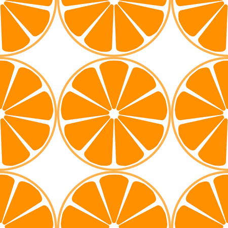 Orange Fruit Seamless Pattern on White Backgroundのイラスト素材