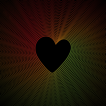 Colorful Heart Curve Abstract Background Vector Illustrationのイラスト素材