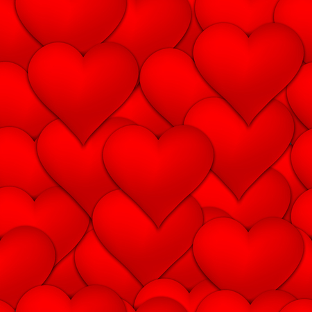 Lots of Red Hearts Seamless Pattern Background Vector Illustrationのイラスト素材