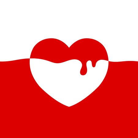 Love Blood on Half Heart Abstract Vector Illustrationのイラスト素材