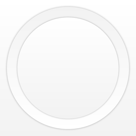 White Paper Round with Shadow on White Background Vector Illustrationのイラスト素材